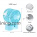 Quiet Small Fan Portable Personal Fan Battery Operated Couples Mini USB Rechargeable Table Fan Electric Handheld Fan Cooling for Home Travel Bedroom Office Hiking Desk Kids Outdoor Camping (Blue) - B074PXG1XG
